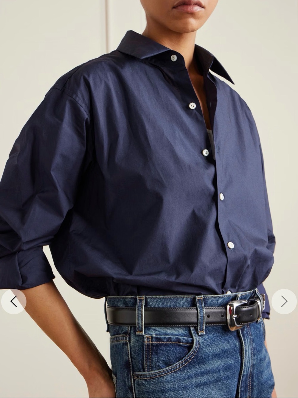 COMME SI La Classica Cotton-poplin women shirt Navy - XS